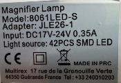 Lampe loupe à LED sur pied - lentille 168x103mm - 7 watts - Multirex