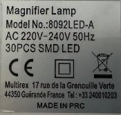 Lampe loupe à LED - lentille de 85mm. - 5.5 watts - Multirex