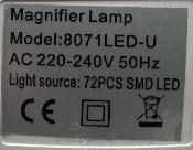 Lampe loupe à LED - lentille de 170x105mm. - 10 watts - Multirex